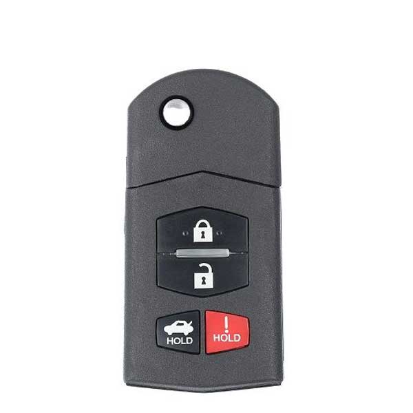 2006-2015 Mazda 3 / 6 / MX 5 / 4-Button Flip Key / PN: BBM4-67-5RY / BGBX1T478SKE125-01 / AFTERMARKET