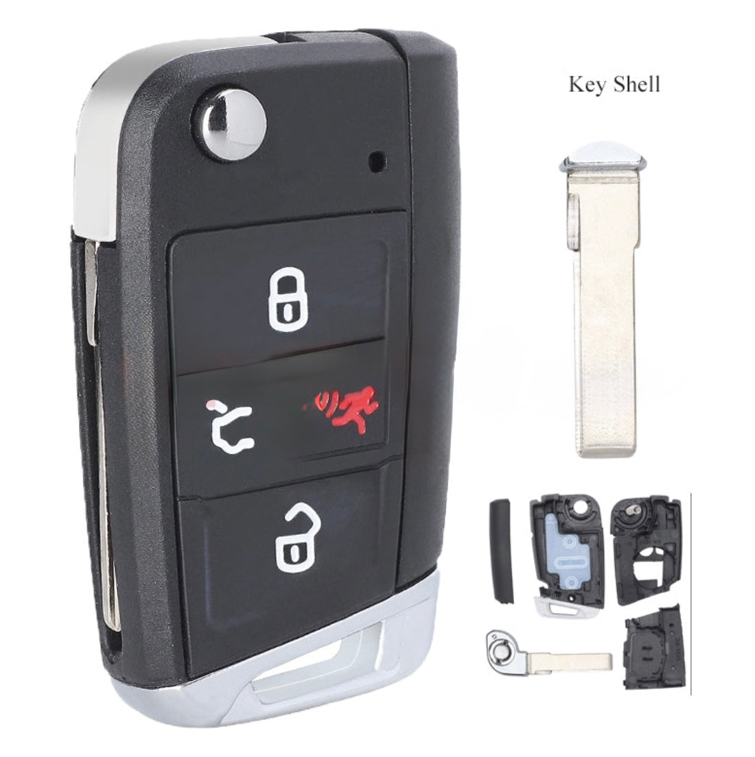 2015-2020 Volkswagen Jetta / Golf / GTI / 4-Button Flip Key SHELL / NBGFS12A01 / GTL Super Strong / AFTERMARET