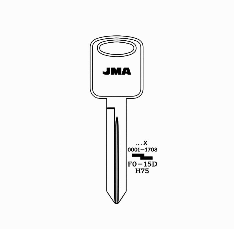 JMA Ford H75 Metal Key Blank