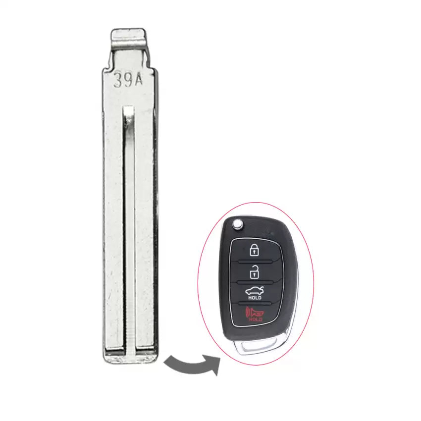 2015-2018 Hyundai Sonata / Kia Sedona / Remote Flip Key Blade / KK10 / PN: 81996-2S020 / AFTERMARKET