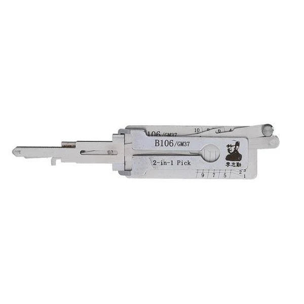 ORIGINAL LISHI - GM37 B106 GM / Non-Warded 2-In-1 Pick & Decoder / AG