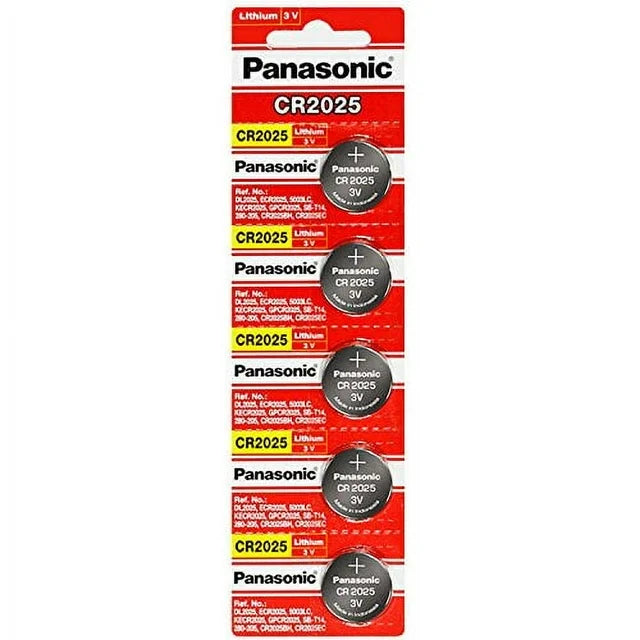 Panasonic CR2025 3V Lithium Battery 5-Pack