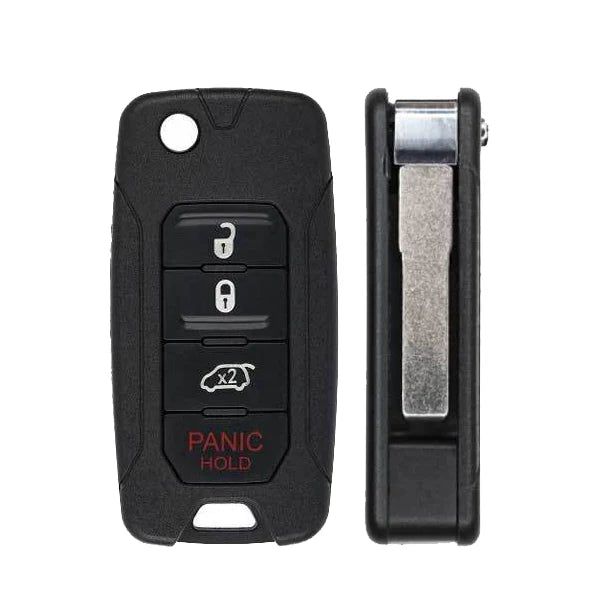 2015-2019 Jeep Renegade / Fiat 500X / 4-Button Flip Key / PN: FI5-AM433TX / 2ADFTFI5AM433TX / AFTERMARKET