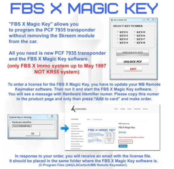 MBE FBS X Magic Key for PCF 7935 Programming Software