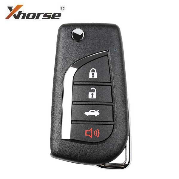 Xhorse - XKTO10EN / Flip Remote Key Wire Universal 4 Buttons Toyota Type 2nd Gen