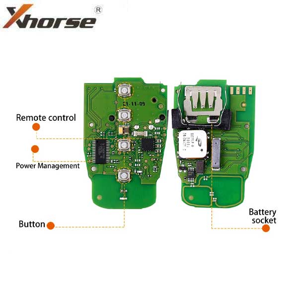 Xhorse - 2013-2019 Audi / 4-Button Smart Key / BCM2 / 754J / XSADJ1EN / Comfort Access / 315 MHz / 433 MHz / 868 MHz / No Soldering Required