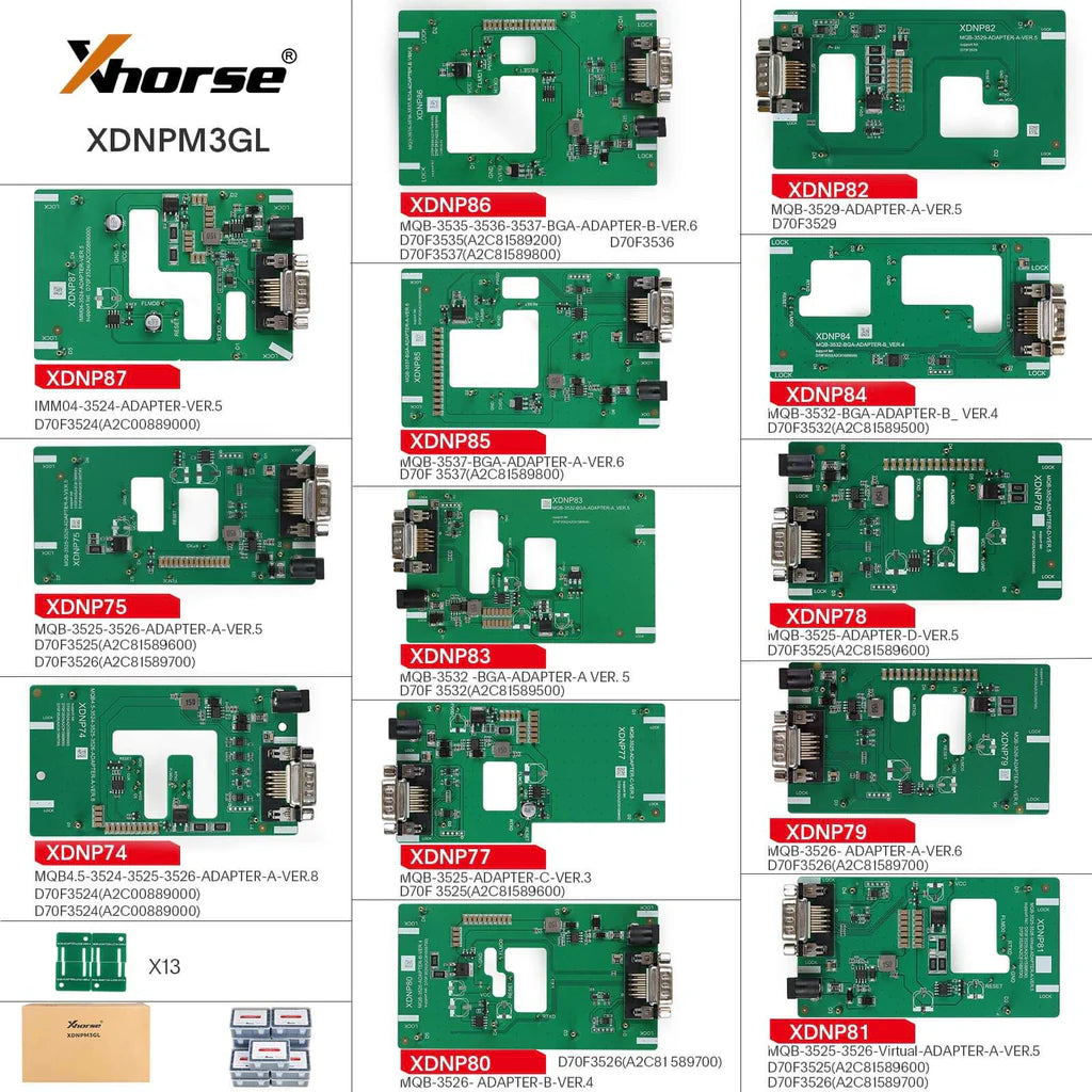 XHORSE / XDNPM3GL / MQB48 Solder-Free Adapters for VVDI Prog, Multi Prog and Key Tool Plus