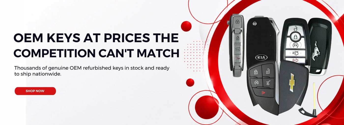 anner featuring OEM refurbished car keys with the headline “OEM Keys at Prices the Competition Can’t Match” and supporting text promoting thousands of genuine OEM keys ready to ship nationwide.