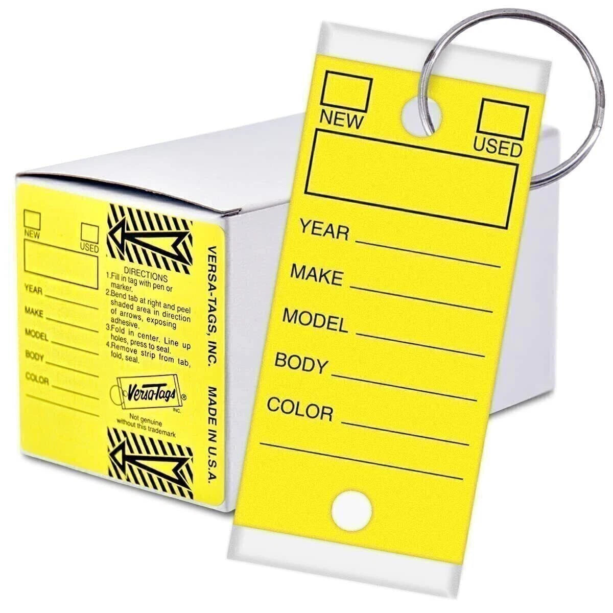 Self-Laminating Self Protecting Versa Tags Key Tags with Rings (250 per Box)