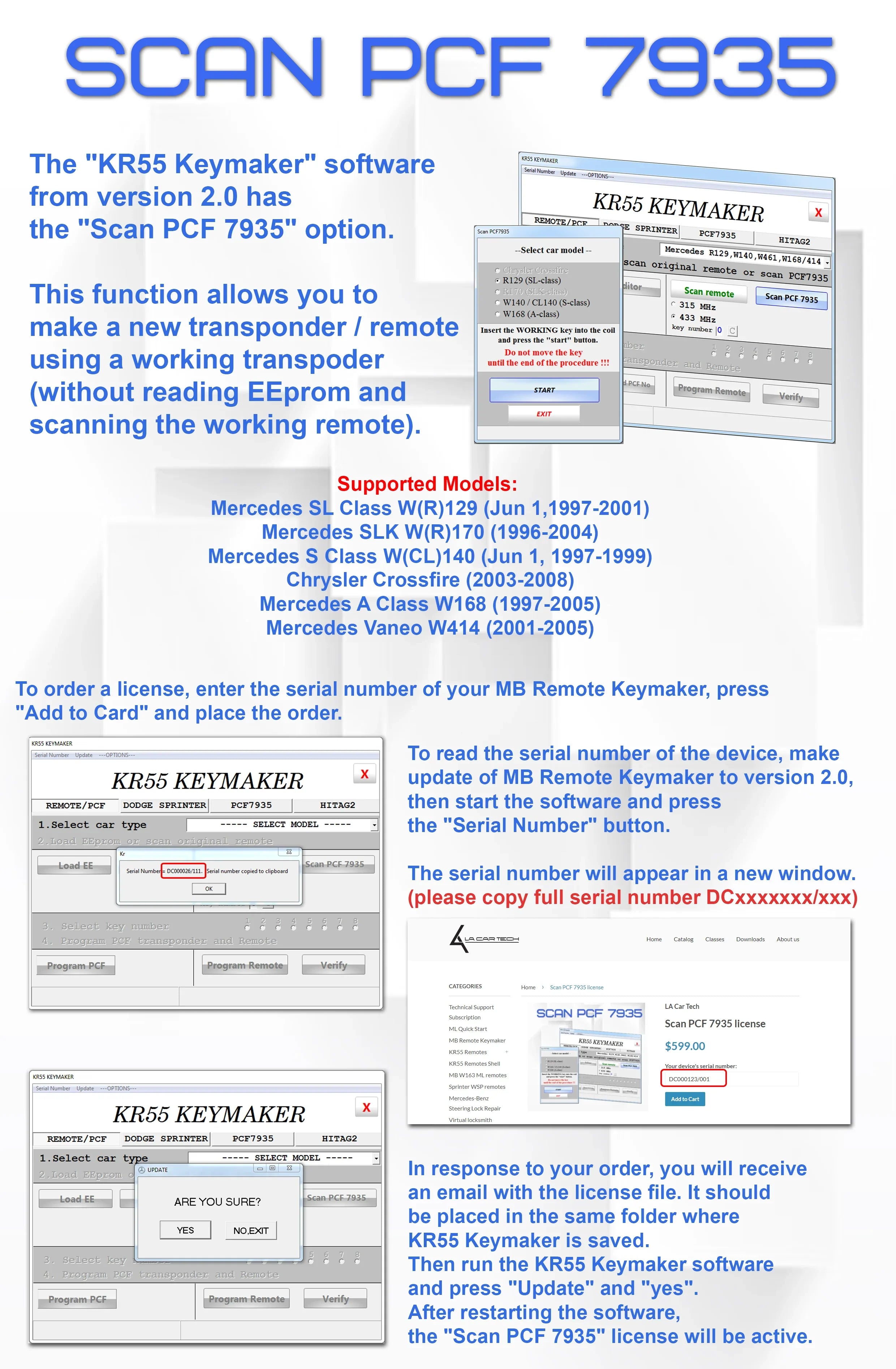 Scan PCF 7935 license option is available starting from version 2.0 of the KR55 Keymaker software.