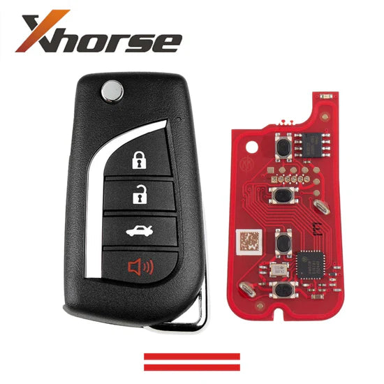 Xhorse - XKTO10EN / Flip Remote Key Wire Universal 4 Buttons Toyota Type 2nd Gen